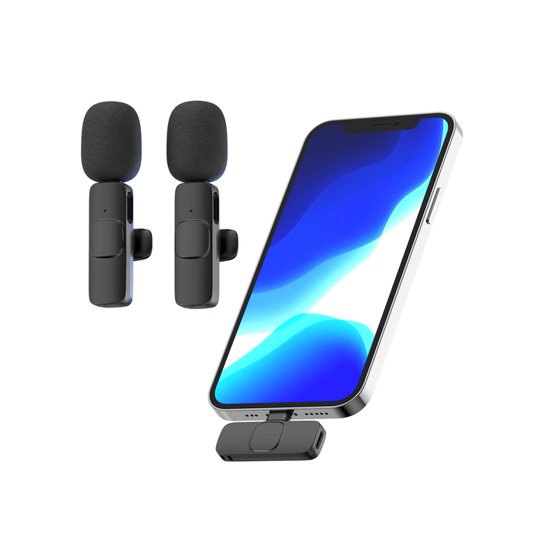 Microphone Lavalier d'enregistrement sans fil, Plug and Play, pour iPhone, ipad, Android, diffusion en direct, jeu, téléphone