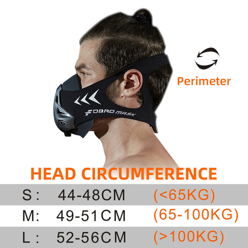 FDBRO maschera sportiva Fitness, allenamento, corsa, resistenza, altitudine, cardio, maschera di resistenza per allenamento Fitness maschera sportiva 3.0