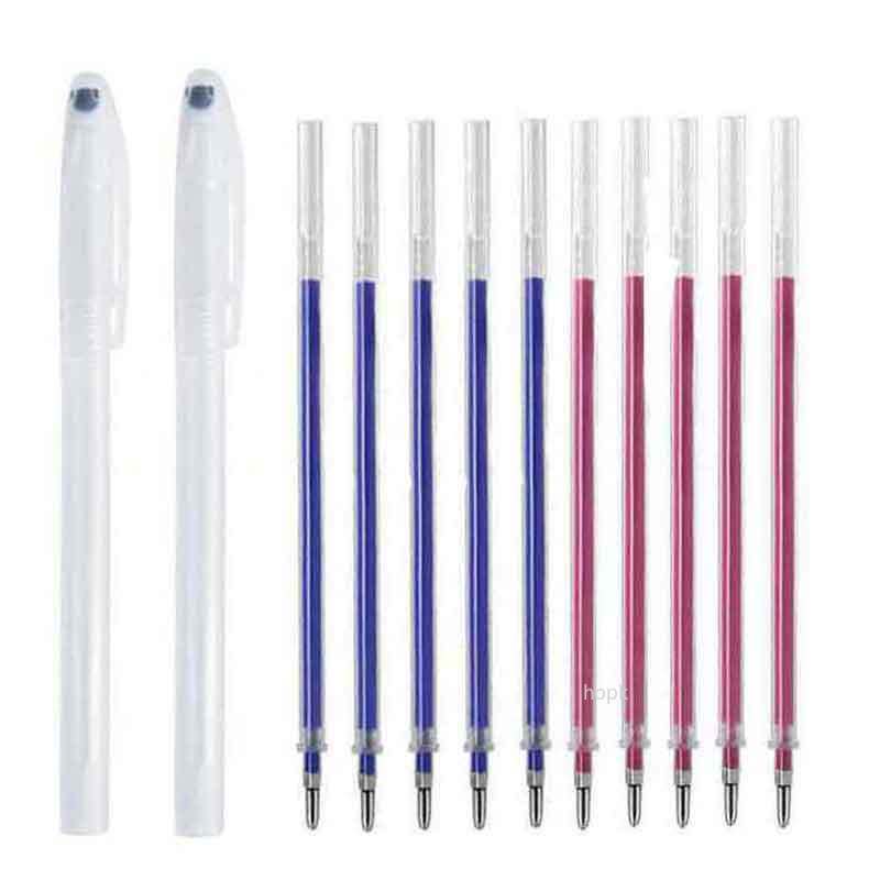 Fabric Marker Heat Erasable Pen Refill set for DIY Patchwork Dressmaking High Temperature Disappearing Pen Sewing Accessories
