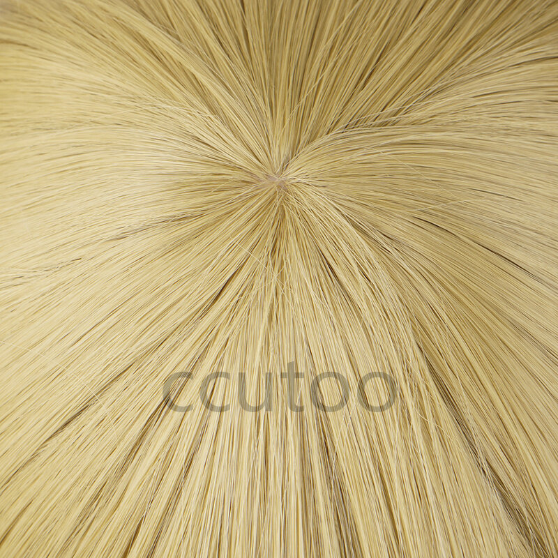 Anime peruca reta curta e boné de peruca, cabelo sintético resistente ao calor, luz dourada Sanji Cosplay Perucas, 1 Pc