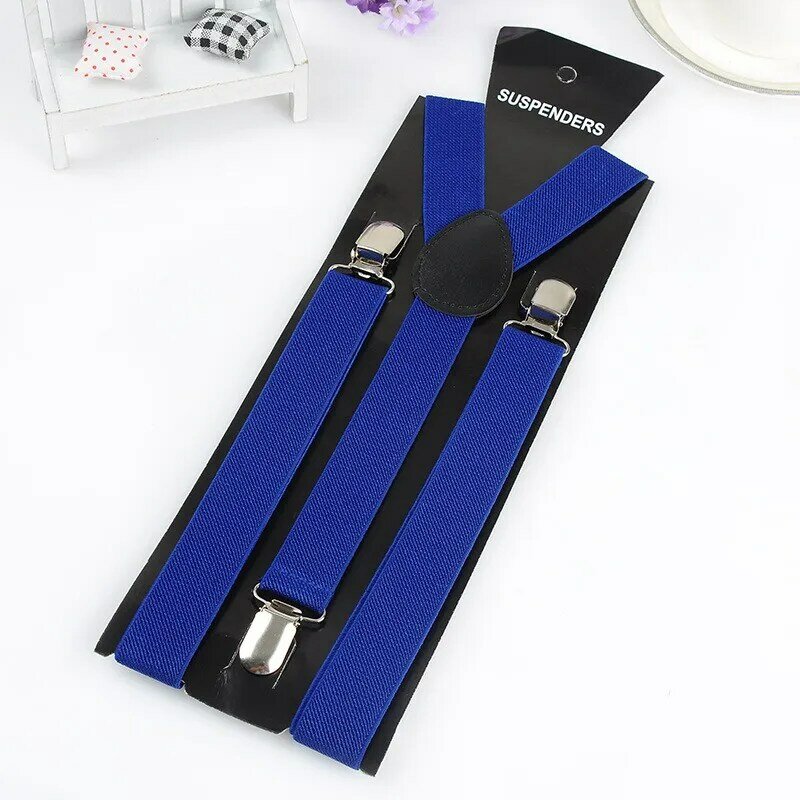 Bretelles réglables à clipser pour hommes et femmes, bretelles de pantalon élastiques, dos en Y, noir, rouge, gris, large, mode, offre spéciale, 2.5cm