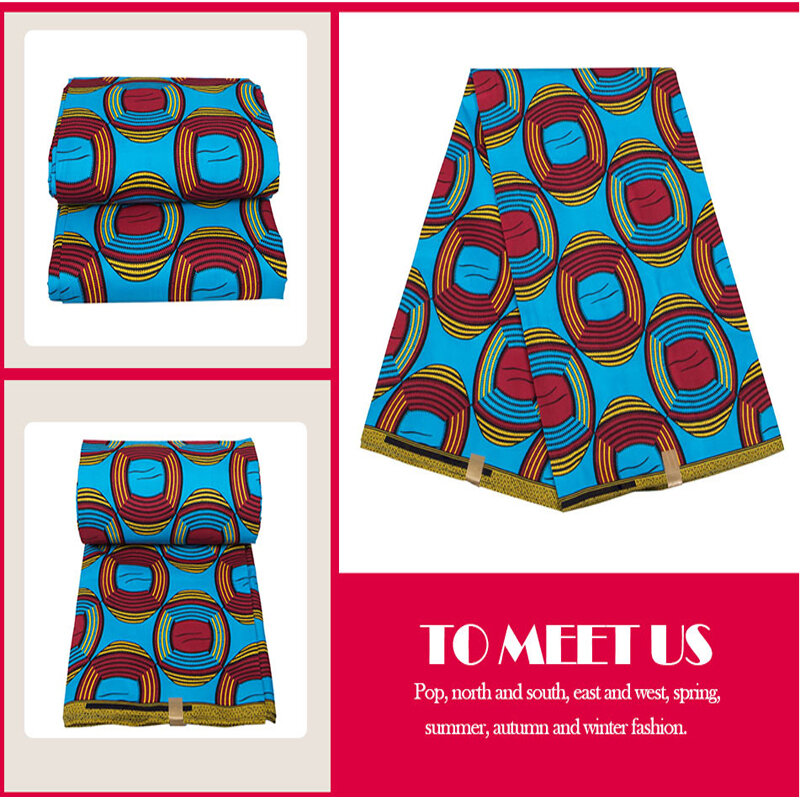 Pagne Afrikanische Neue Ankunft Hohe Qualität 100% Polyester Ankara Wahre Garantierte Echt Wachs Für Kleid Casual 6 Yards Nigerian