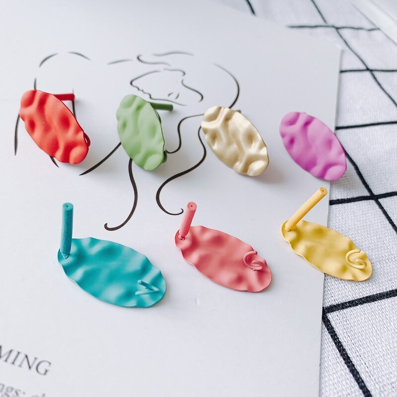 DIY 쥬얼리 기본 액세서리 철 스프레이 불규칙한 타원형 패션 작은 신선한 귀걸이 귀걸이, 도매
