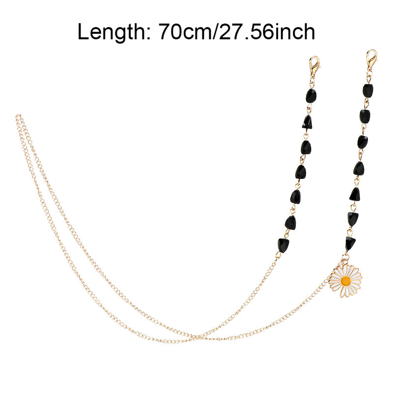 Женская металлическая цепочка для очков, длинная цепочка для очков с металлической бабочкой и маленькой маргариткой, шнур-держатель для очков