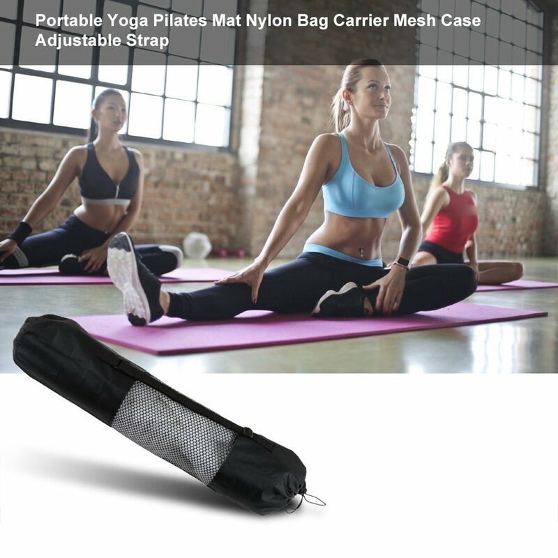 Tappetino per Pilates Yoga portatile borsa in Nylon Carrier Mesh Center cinturino regolabile portaoggetti tipo di rotolamento borse compresse sottovuoto