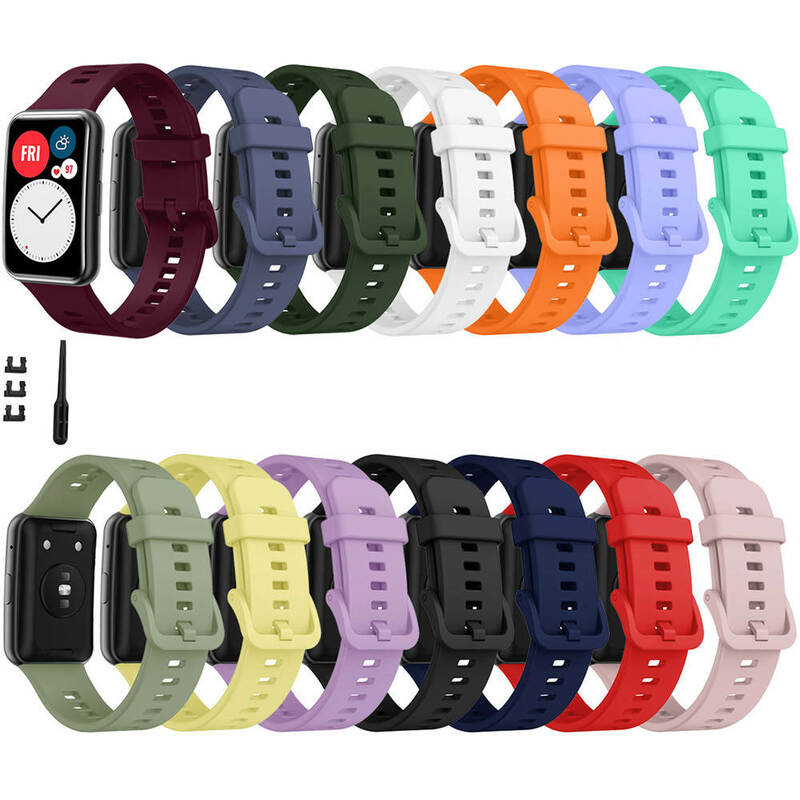 Sport Siliconen Horlogeband Voor Huawei Horloge Fit Strap Originele Smarwatchwriststrap Riem Armband Afdrukken Accessoires Met Tool