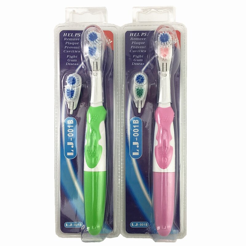 Electric toothbrush with 2 pcs toothbrush heads + 4734 Cross bristled electric toothbrush head