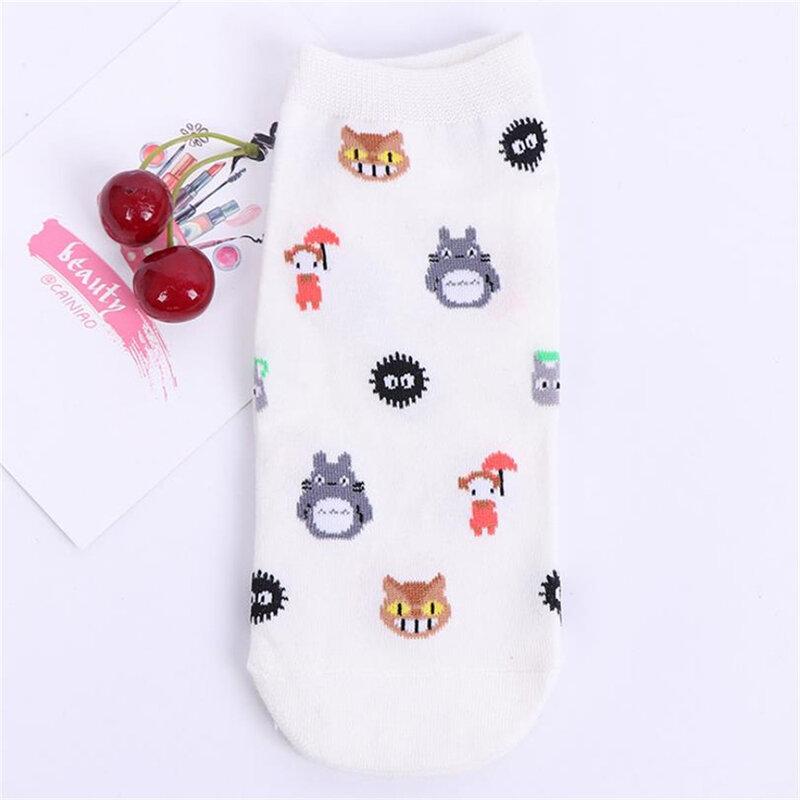 New Women Socks Cartoon Straight low-Cut Shallow Mouth Socks Ladies Animal Printed Cotton Socks Harajuku Cute Funny Short Socks