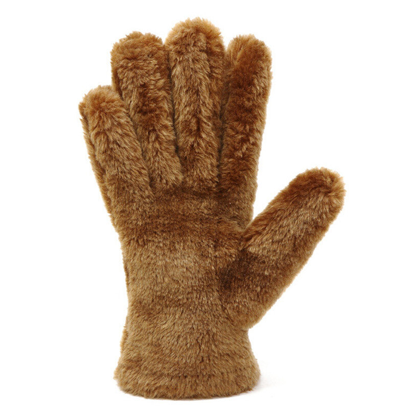2019 invierno guantes de piel de ciervo para hombre, cálidos, negros, para hombre, guantes imitación de pelo de conejo, guantes de forro de lana, guantes para hombre
