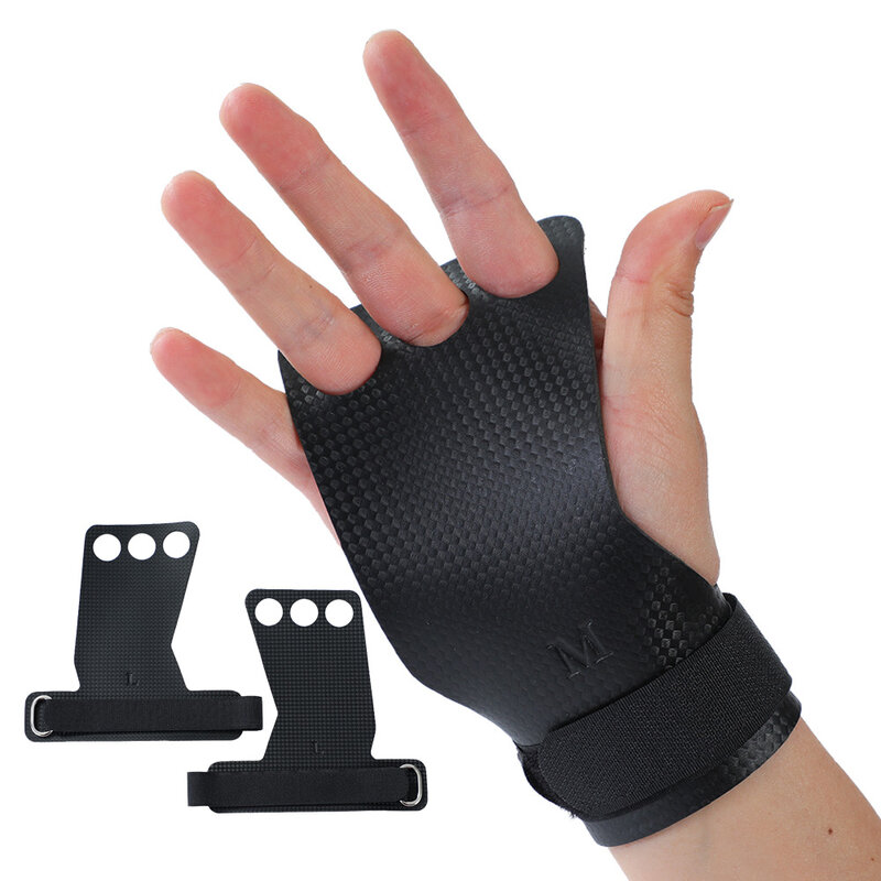 คาร์บอนยิมนาสติก Hand Grips ยกน้ำหนักออกกำลังกายถุงมือปาล์มสำหรับ Kettlebell ดึงยิมนาสติก Crossfit Grip
