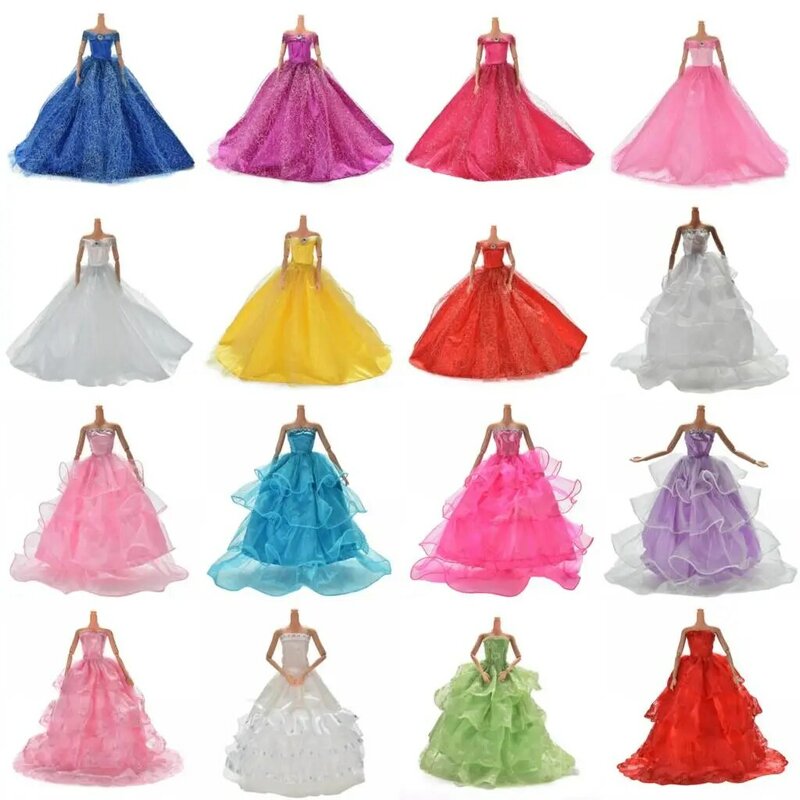 Kleurrijke Poppen Accessoires Jurk Handmake Bruiloft Prinses Jurk Elegante Kleding Jurk Voor Meisje Pop Party Dress
