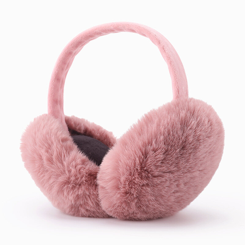 Inverno feminino mais veludo espessado earmuffs quente pelúcia à prova de vento earmuffs removíveis e laváveis aquecedores de ouvido macios dobrável