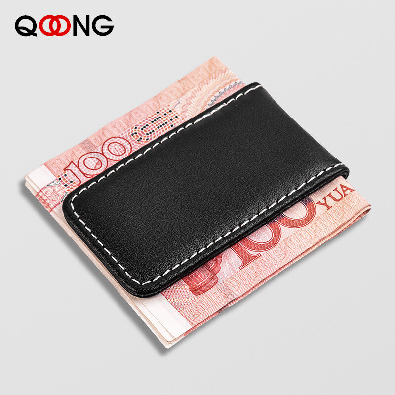 Custom Lettering Strong Magnet Money Clip Wallet Slim Men Women Moneyclip Leather Pocket Clamp Credit Card Cash Case Holder