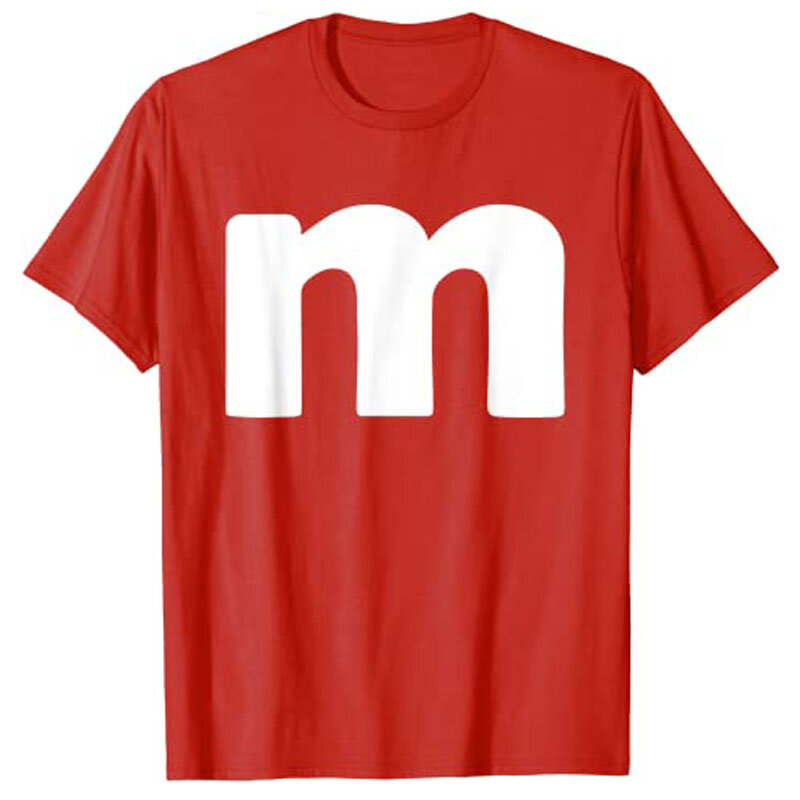 M 초콜릿 캔디 할로윈 팀 의상, 재미있는 파티 티셔츠, 그래픽 티 탑
