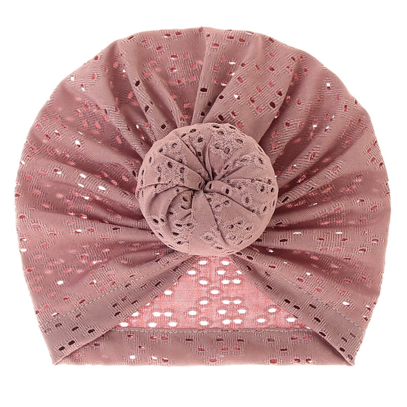 Solid Knit Baby Hat Turbante Donut Hollow, Criança Infantil, Boné Recém-nascido, Gorros Bonnet, Headwraps para Meninas e Meninos, Novo