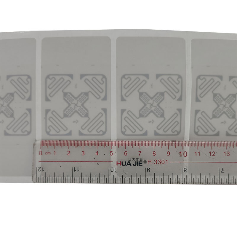 Ukuran Label UHF RFID H47 kustomisasi ukuran 110x50 atau 110*90 Tag stiker kertas tembaga putih dengan Chipset Impjin M4