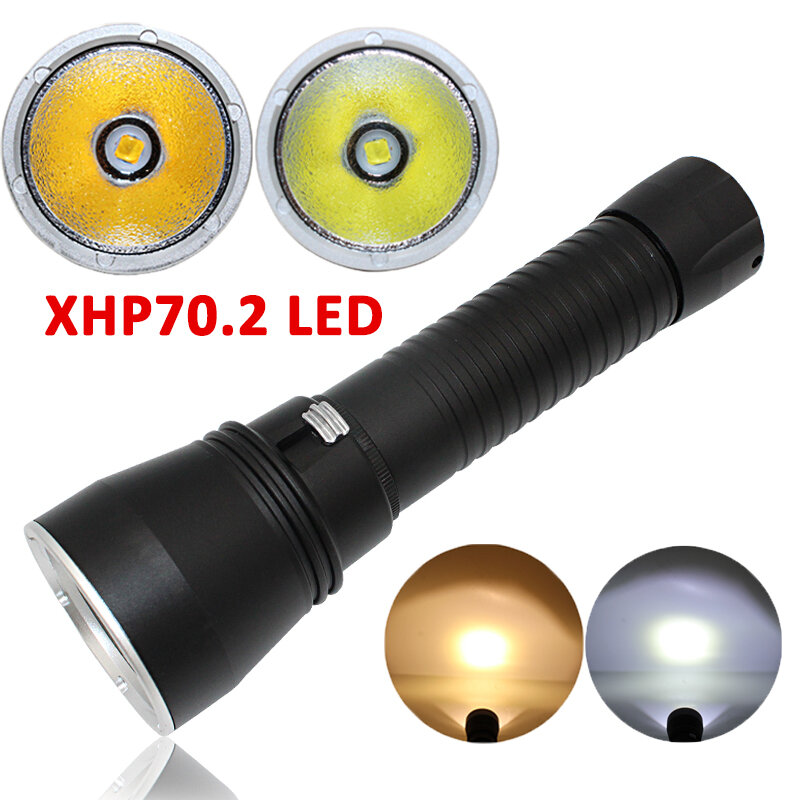 XHP70.2 LED 다이빙 손전등 방수 토치 32650 배터리 xhp70 .2 칩 수중 스쿠버 다이빙 라이트