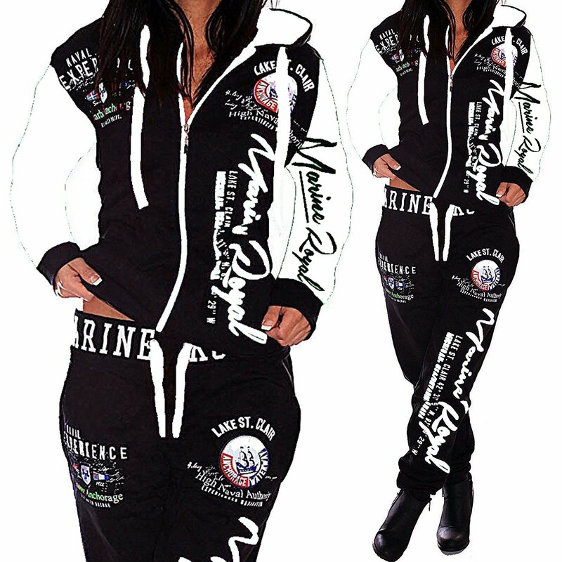 Женский спортивный костюм ZOGAA, теплый комплект из 2 предметов с худи и штанами, с принтом, 2019