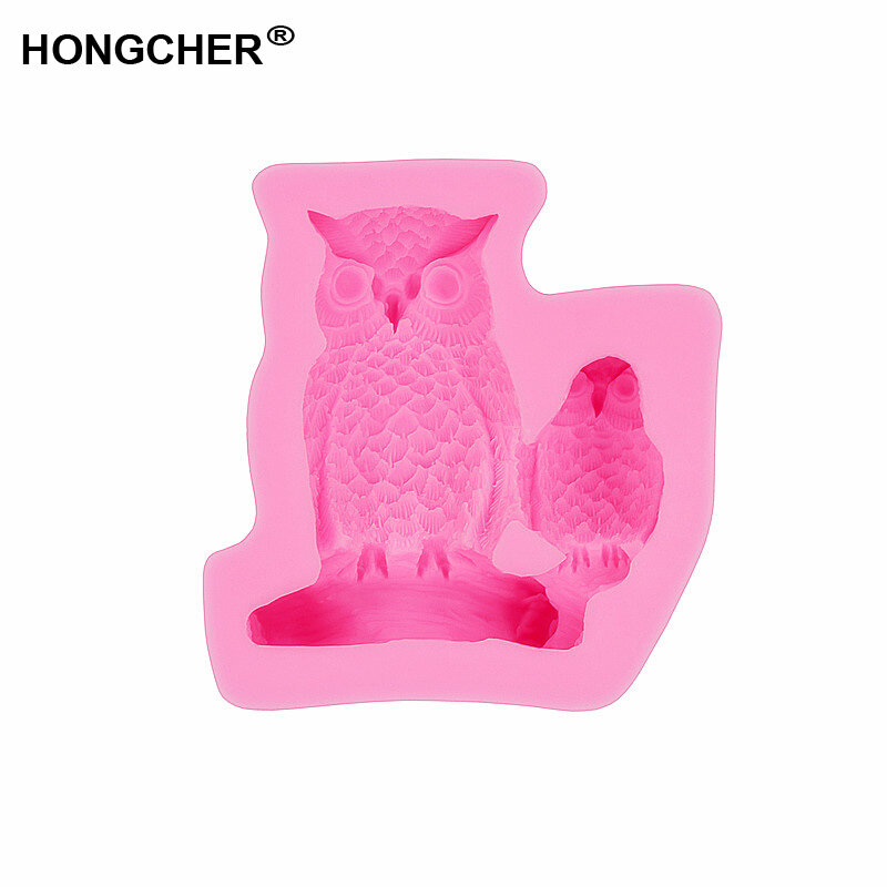New product mother and child owl fudge cake silicone mold, handmade chocolate mud mold, cake picture decoration, jelly pudding