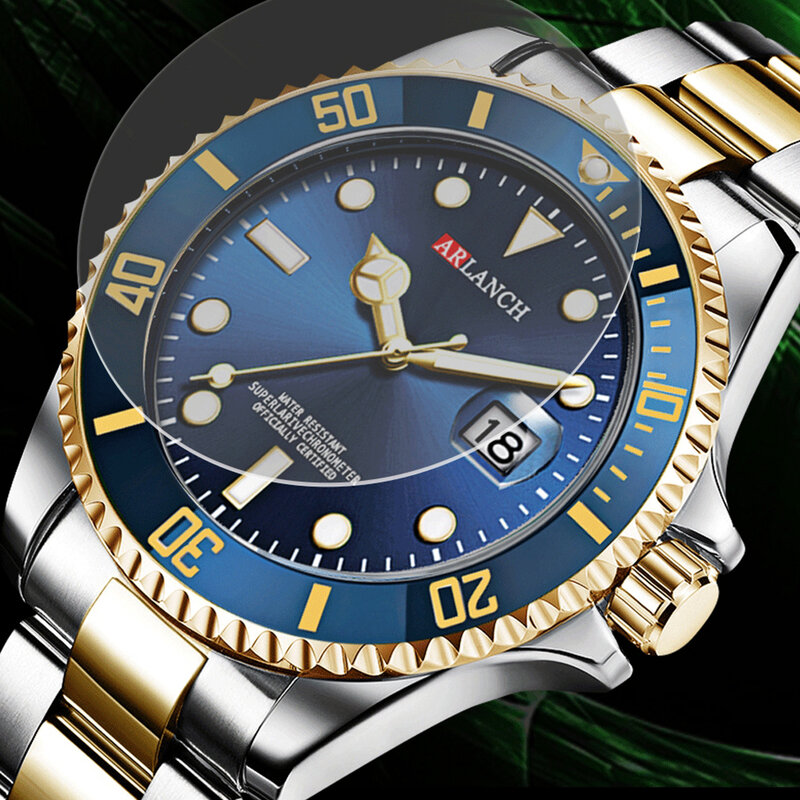 Роскошные мужские часы из нержавеющей стали деловые водонепроницаемые кварцевые часы с датой мужские модные светящиеся спортивные часы мужские часы