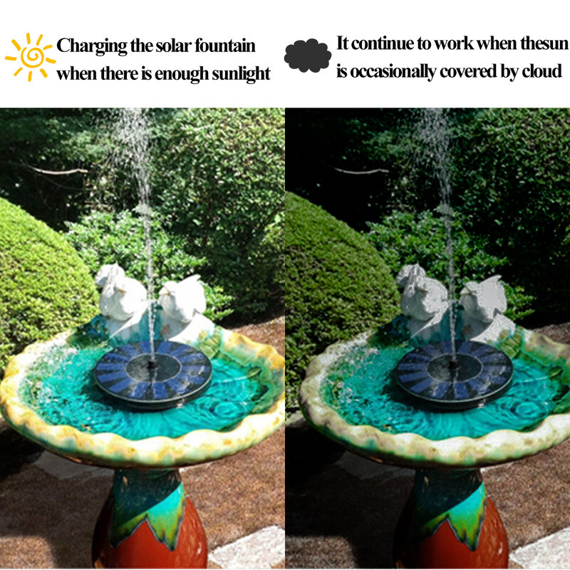 Mini Solar Powered Fountain Garden Pool Pond Solar Panel Floating Fountain Garden Decoration Water Fountain Drop Shipping #T