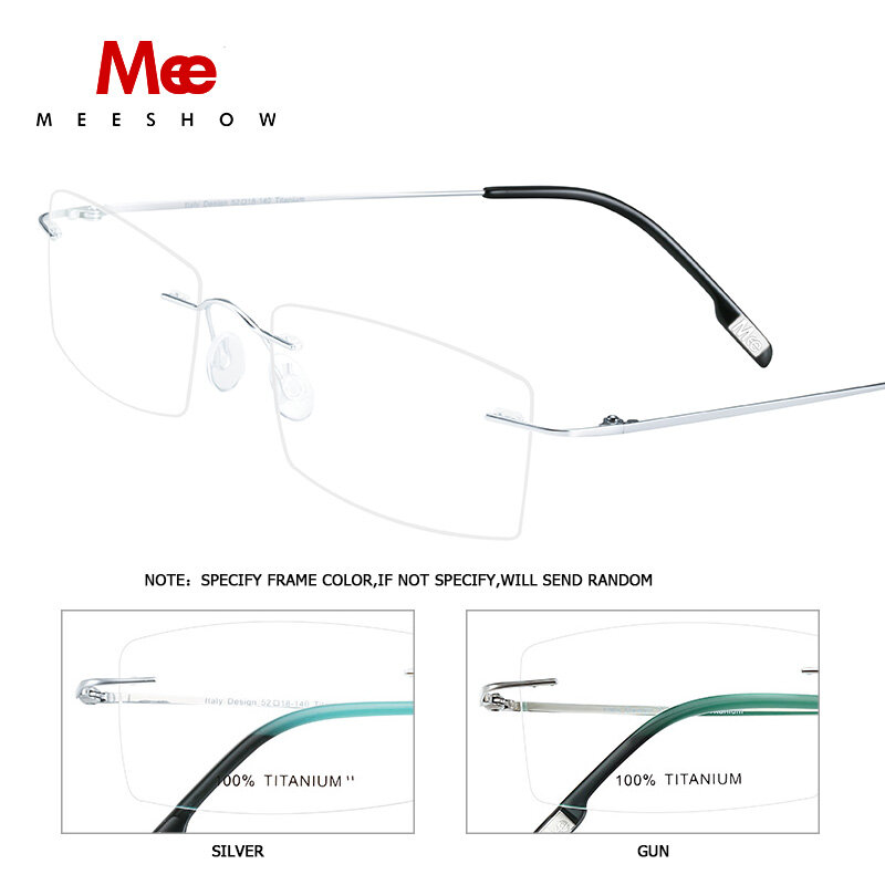 Gafas Montura de gafas de aleación de titanio sin montura para hombres y mujeres, anteojos recetados para miopía, gafas de lectura para Miopía