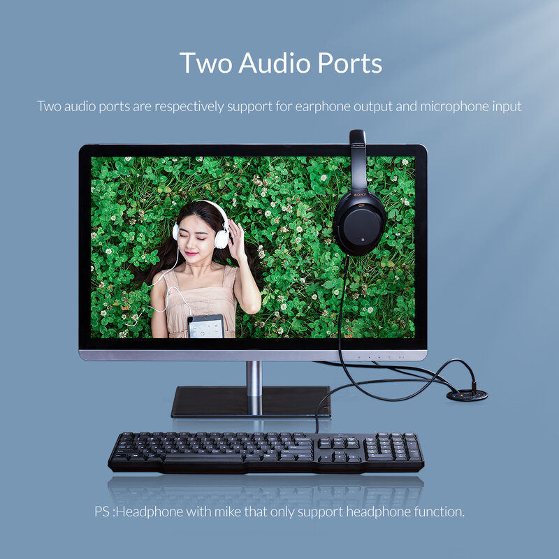 ORICO – œillet de bureau HUB USB 3.0, avec Port pour casque, Microphone, lecteur de carte de Type C, adaptateur OTG, accessoires pour ordinateur portable