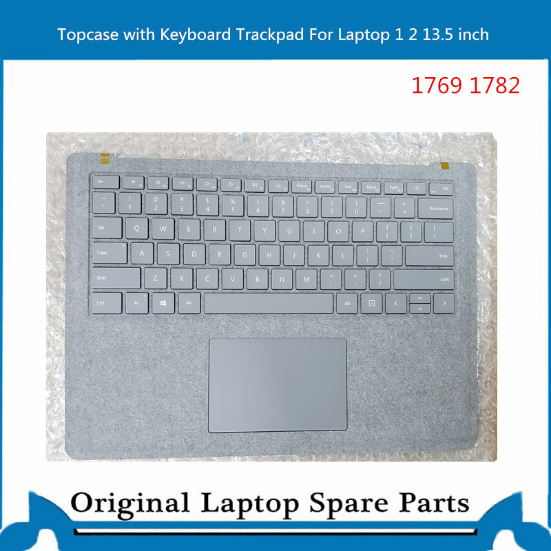 Originele Topcase Vergadering Voor Microsoft Surface Laptop 1 2 1769 1782 Toetsenbord Met Trackpad Compleet Sliver
