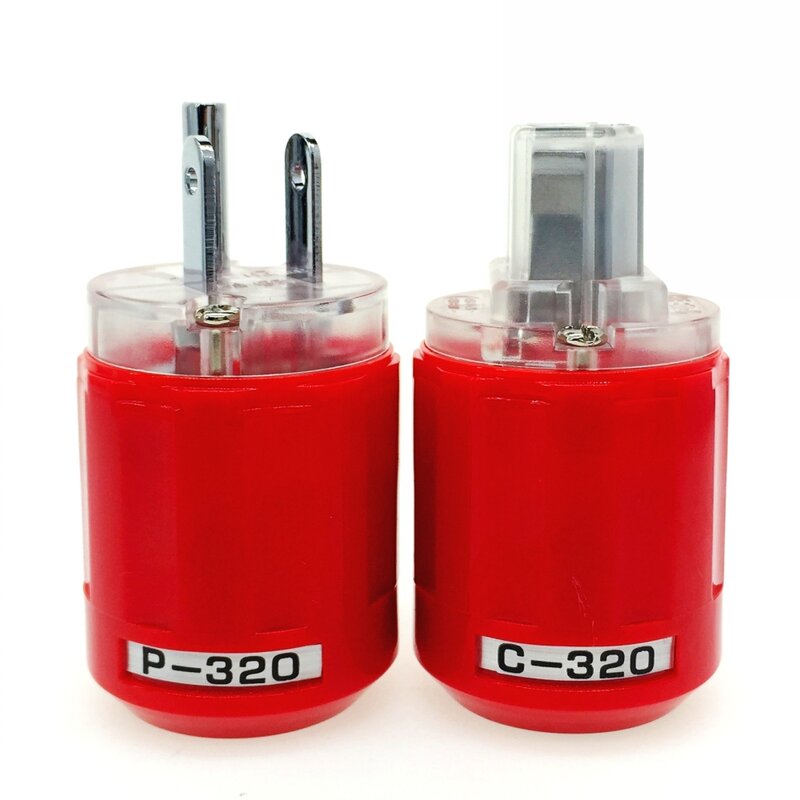 Oyaide-enchufe de alimentación de P-320/C-320, conector IEC, de cobre chapado en rodio, HIFI, transparente, Color Rojo