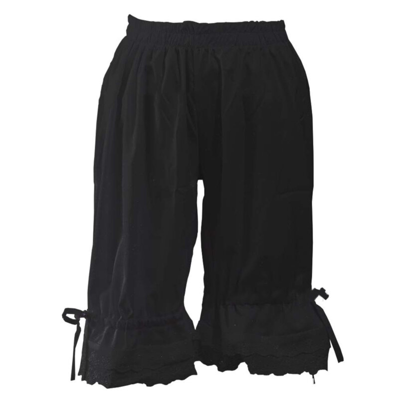 กางเกงวินเทจสีทึบลายโคมไฟกางเกงบลูมเมอร์มีโบว์ลูกไม้กุ๊นเอวยางยืดกางเกงกางเกงขาม้าฟองยางยืด
