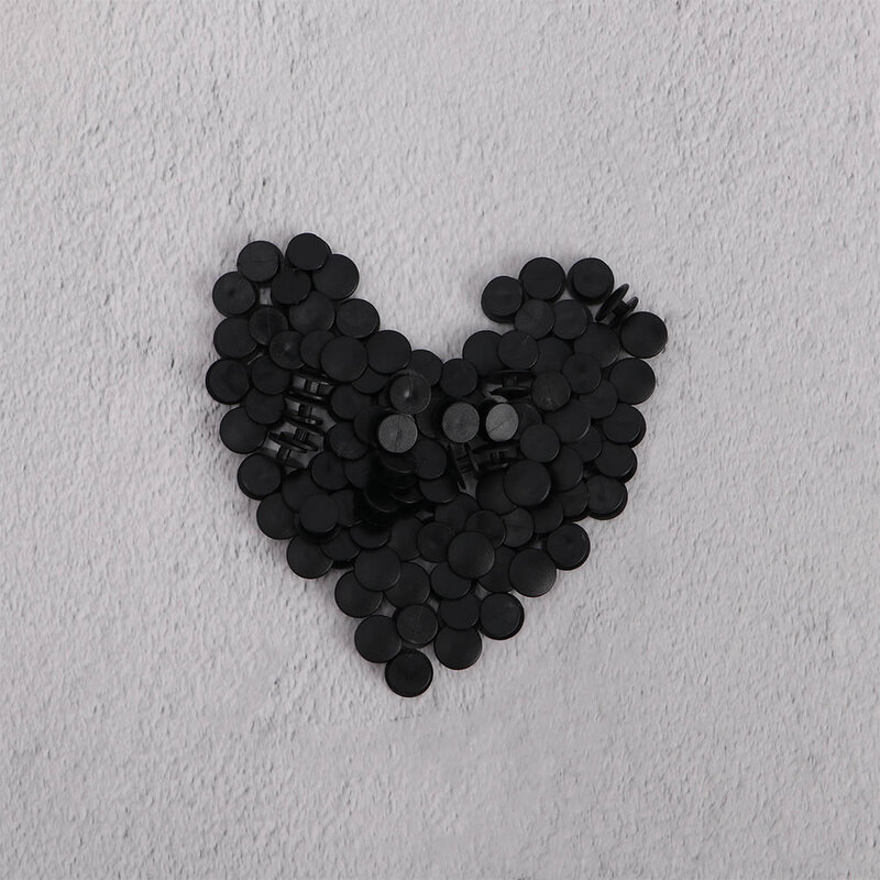 100 Stuks Plastic Knoppen Zwarte Ornamenten Voor Diy Schoenen Charmes Kids Croc Accessoires Lichtgewicht Gespen