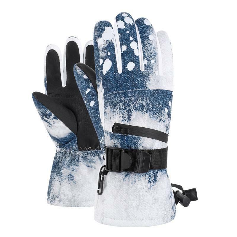 Ciepłe rękawiczki sportowe, zimowe rękawice narciarskie, moda męska i damska Split-Finger wodoodporne ciepłe rękawiczki do ekranu dotykowego