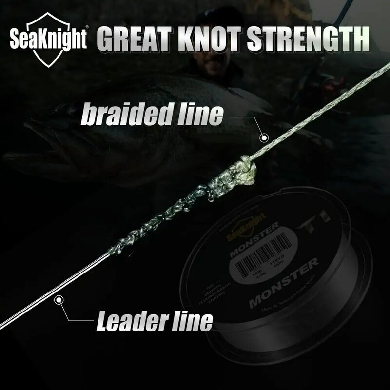 SeaKnight-línea de pesca serie MANSTER T1, 100M, revestimiento de fluorocarbono, monofilamento de nailon, línea de hundimiento, 3-35LB