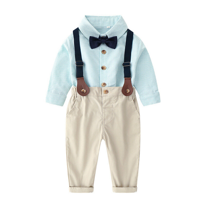 Bear Leader Boy Clothing Set Dress Suit Gentleman Shirt with Bow Tie Pants Party Wedding Handsome Kid Clothing for Boys Clothes