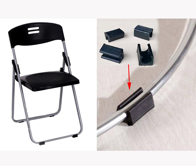 5 قطعة أسود/أبيض كرسي من البلاستيك قدم منصات عدم الانزلاق u-نوع الأنابيب المشابك حماية طوقا يغطي قبعات للأثاث كرسي