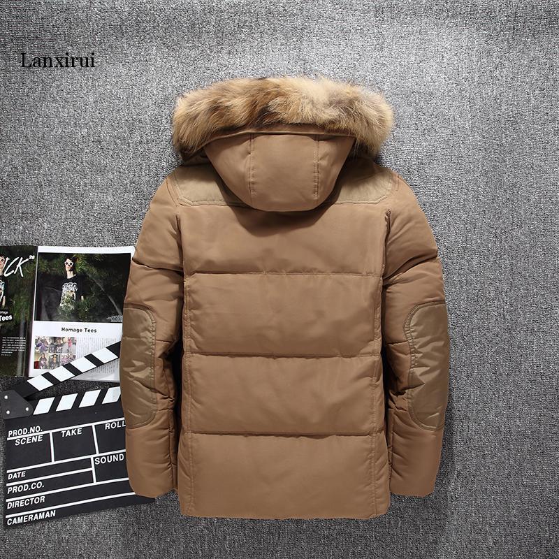 Chaqueta de piel sintética para hombre, abrigo informal con capucha, Parkas gruesas a prueba de viento, ropa de marca para invierno