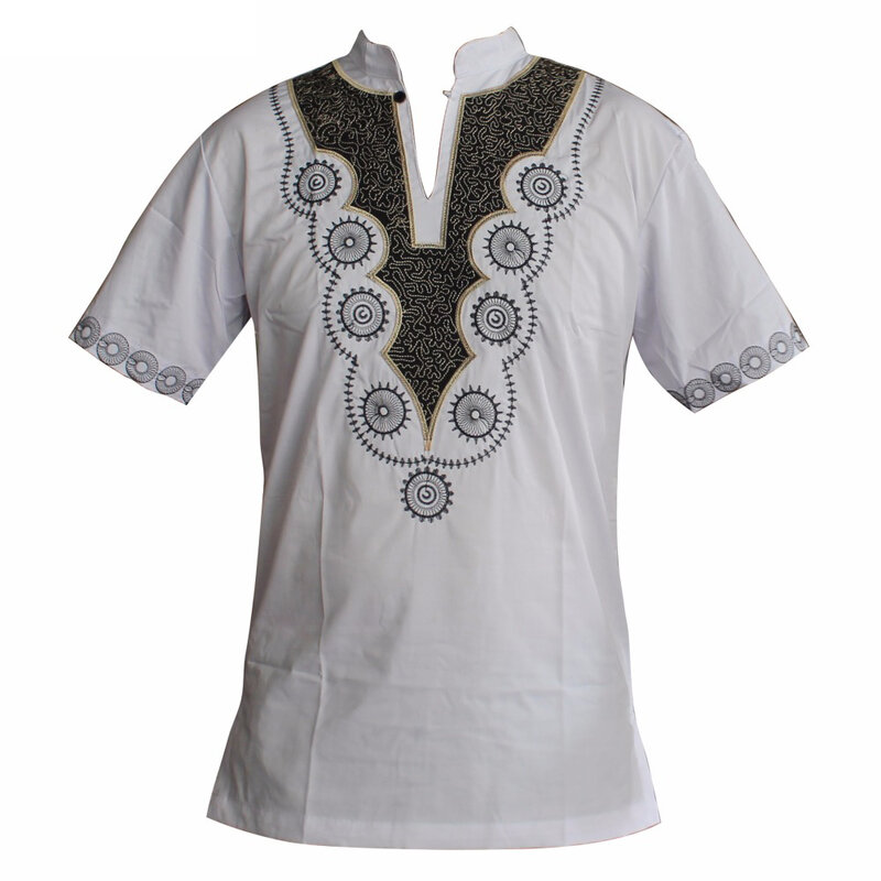 Dashiki haftowane afrykańskie plemienne etniczne succucunct Hippie Top Ankara męskie topy muzułmańskie koszulki мусульманская одежда для мужчин