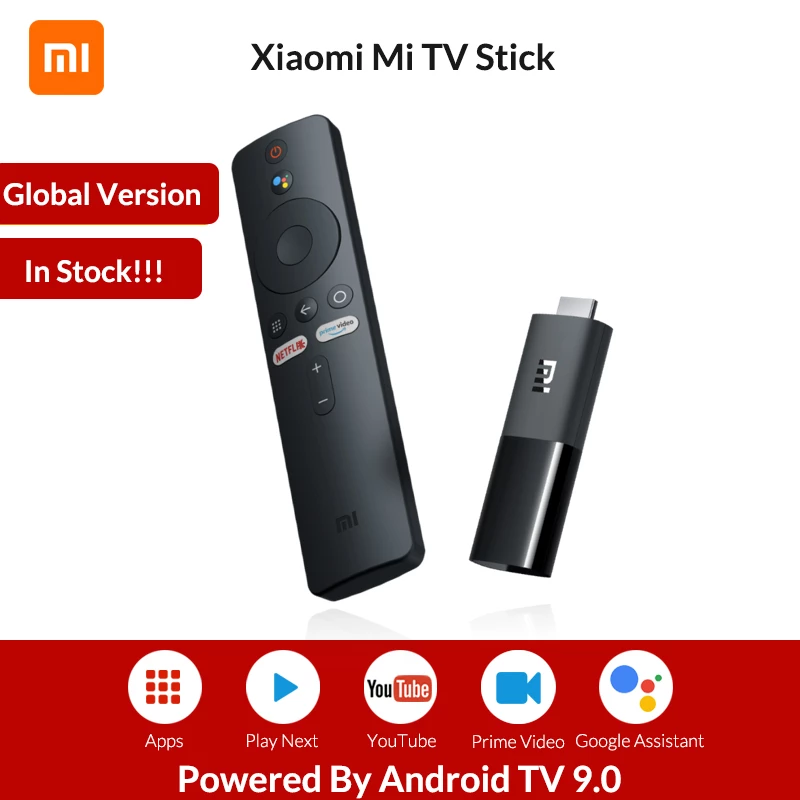 Xiaomi Mi bâton TV Version globale Android TV télécommande 2K HDR Quad Core DDR4 HDMI 1GB 8GB Bluetooth Wifi Google Assistant