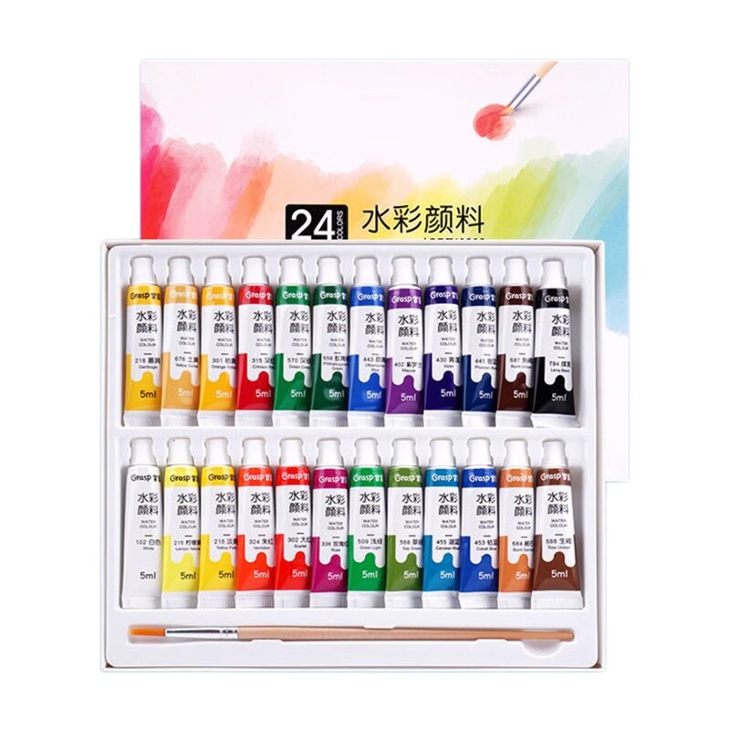 Set di pittura ad acquerello in tubi Art Academy Gouache Pigment Kit 5ml 18/12/24/36 colori per Art Student pittori principianti