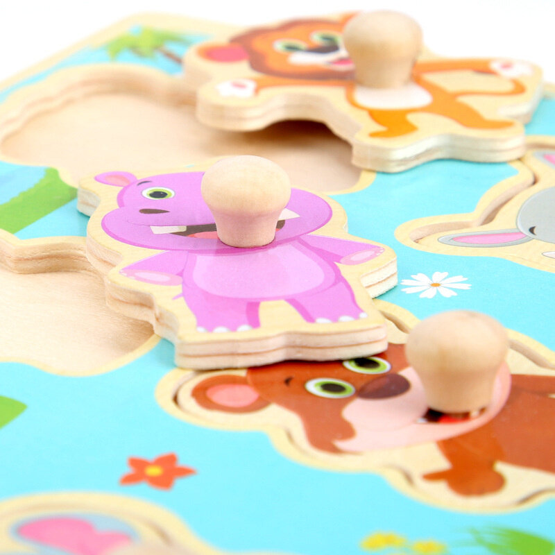 Neue Montessori Spielzeug Holz Puzzle Cartoon Fahrzeug Digital Tier Puzzles Puzzle Bord Spiel Pädagogisches Spielzeug für Kinder