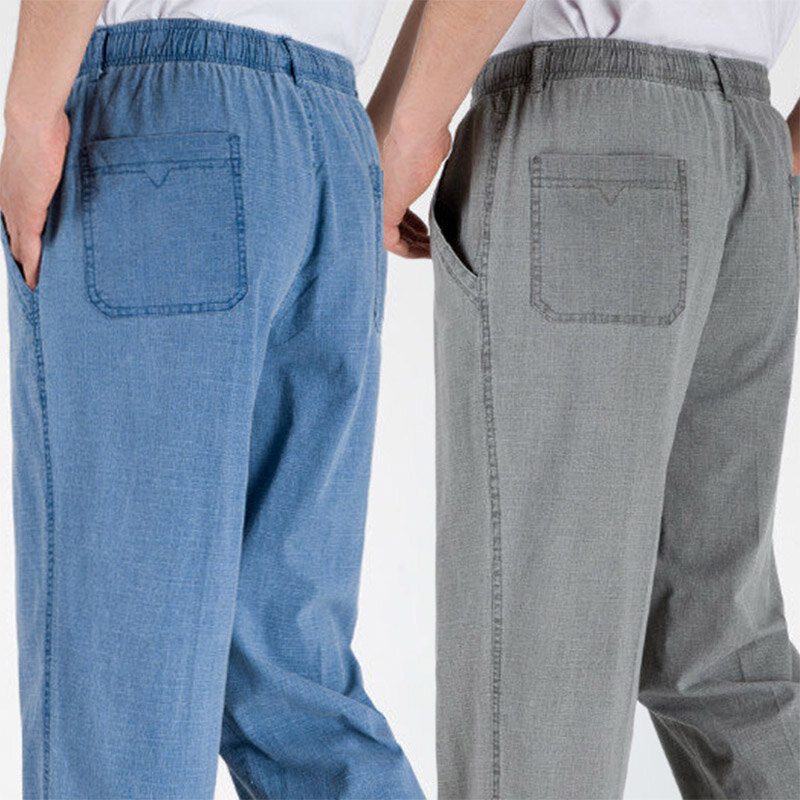 Pantalones informales de negocios para hombre, pantalones de algodón con bolsillos de Color sólido, transpirables, suaves y cómodos, a la moda, talla grande 5XL, novedad