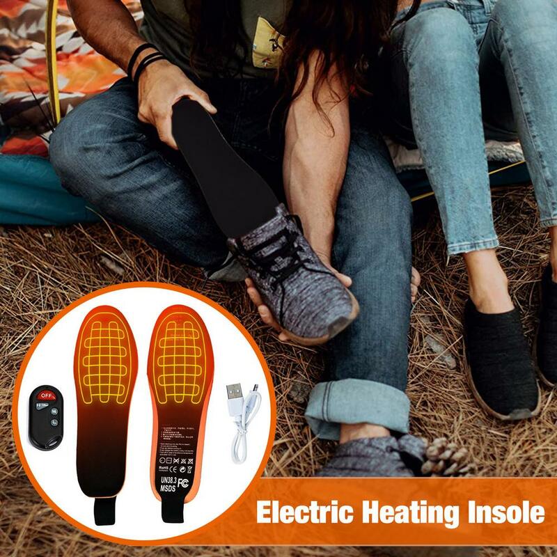 ฤดูหนาวไฟฟ้าความร้อนพื้นรองเท้าUSBชาร์จสมาร์ทรีโมทคอนโทรลเครื่องทำความร้อนเท้าตัดWarm Insoleสำห...