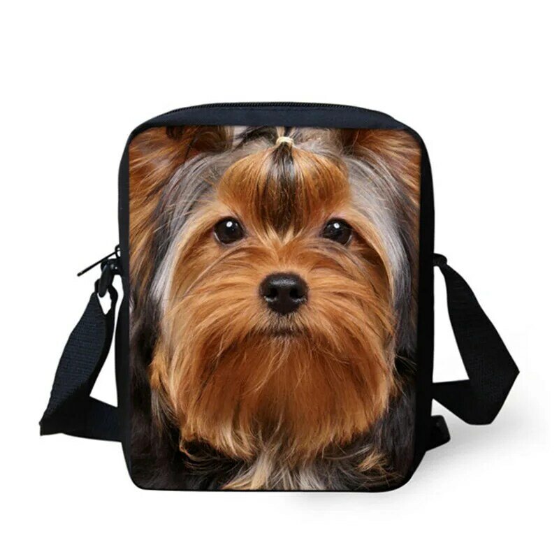 Mini bolsos cruzados con estampado de Yorkshire Terrier para mujer, informales para niñas pequeñas bolsas de mensajero, bolso escolar