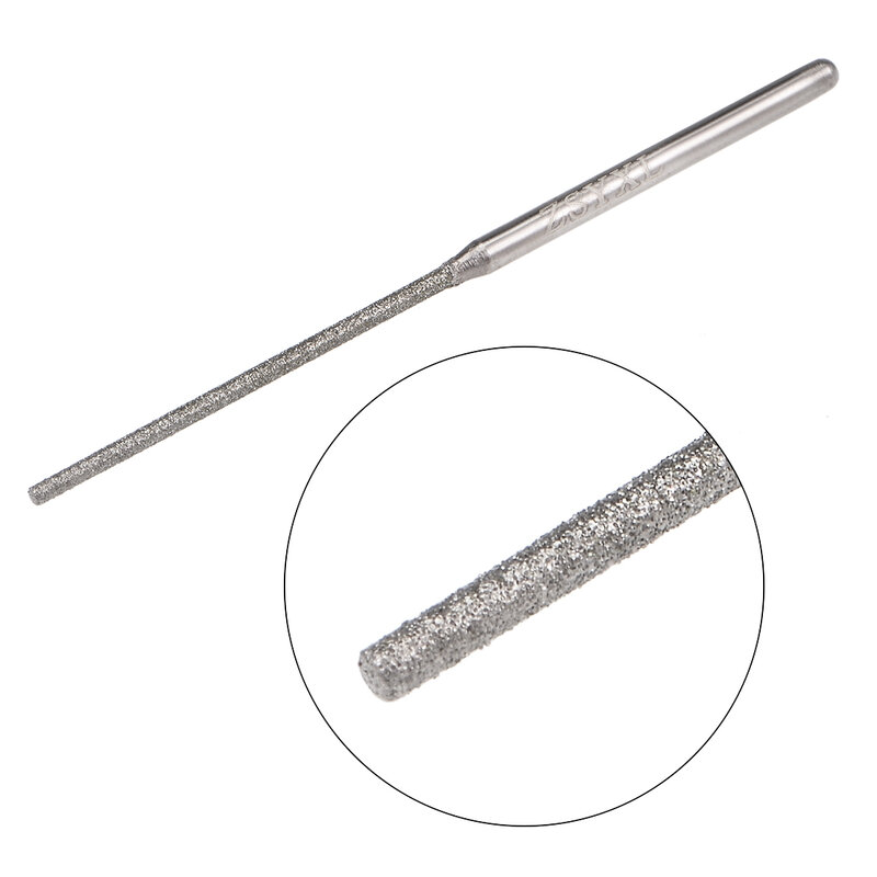 5Pcs Mini Diamond Burrs Grinding Drill Bits 2.35mm Shank 1.5mm Cylindrical Ball Nose Diamond Grinding Head Diamond Abrasive Bits