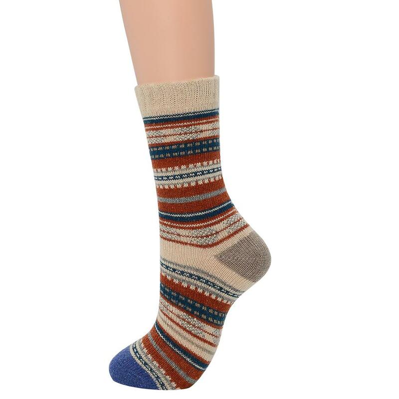 5 pares de meias masculinas casuais, macias, grossas, quentes, misturas de lã de coelho, meias de inverno masculinas, estilo retrô, meias coloridas, respirável