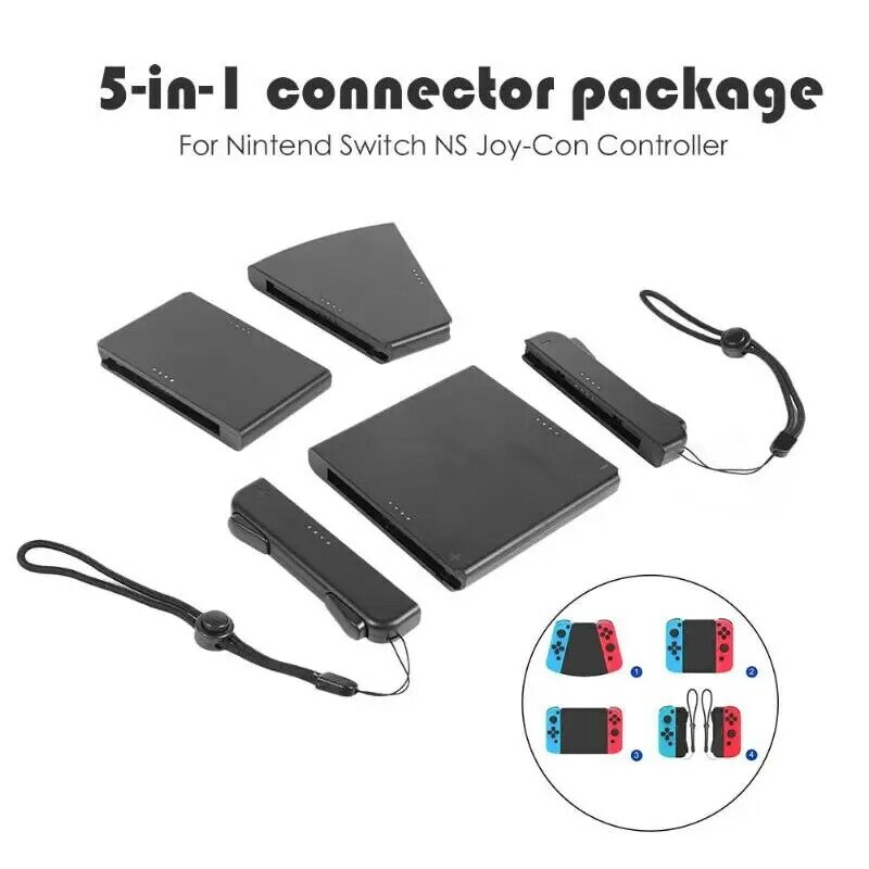 5 em 1 pacote de conector alça de capa de aperto de mão para nintendo switch oled joy-con gamepad acessórios de tratamento de superfície de alta tecnologia