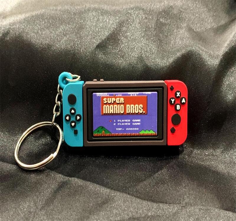 2020 New Game Console With The Switch Keychain Mario Game Peripheral KeyRing Fashion Charm Soft Rubber PVC Keychains Wholesale