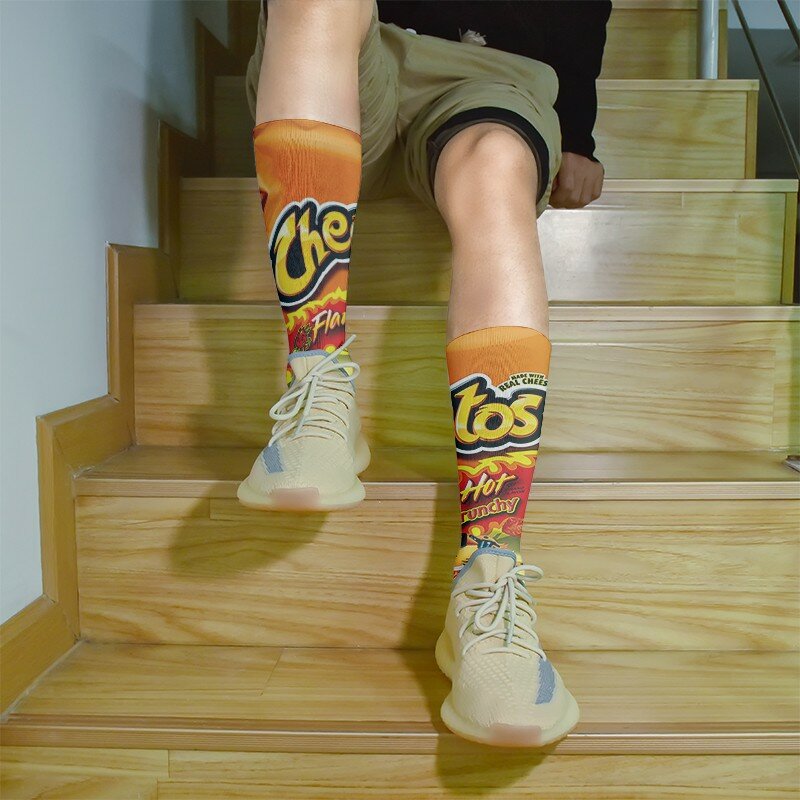 Trend Compression Street Chips calzini in cotone skateboard Teen Unisex Casual Standard spessi calzini da donna divertente novità calzino Sox
