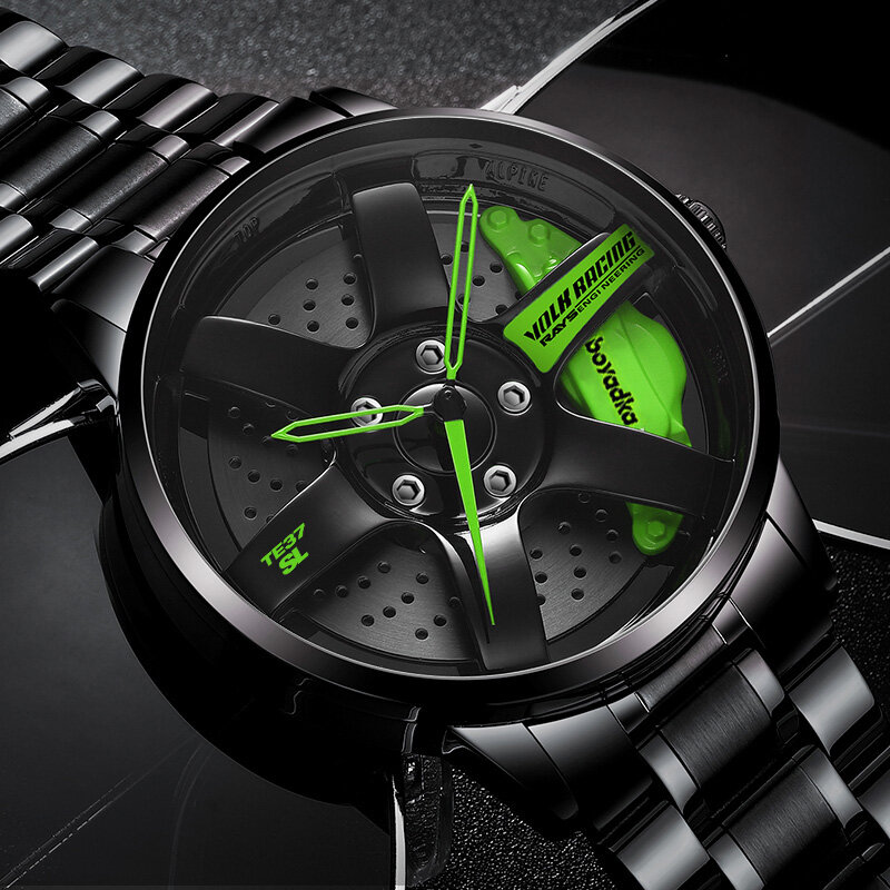 Reloj deportivo BOYADKA para hombre con ruedas para coche, resistente al agua, diseño personalizado, llanta, cubo creativo, reloj de pulsera de cuarzo, reloj Masculino