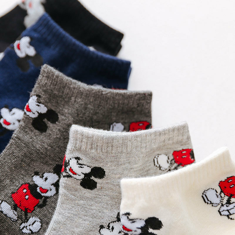 Meias de algodão do Mickey Mouse feminino, quente, prático, selvagem, Disney, moda, novo, quatro estações